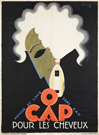 CHARLES LOUPOT (1892-1962).  O CAP / POUR LES CHEVEUX. 1928. 62½x46 inches, 158¾x116¾ cm. Les Belles Affiches, Paris.                            